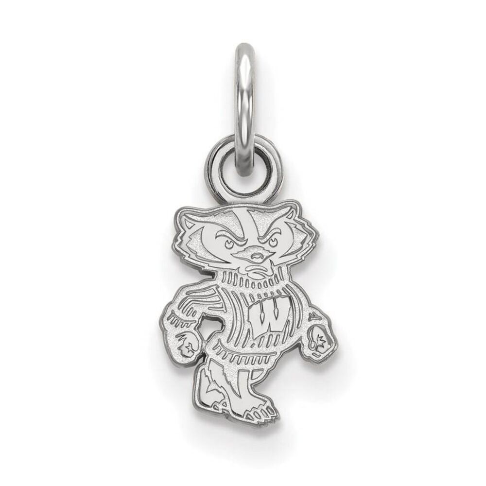 10k White Gold U. of Wisconsin XS (Tiny) Badgers Charm or Pendant
